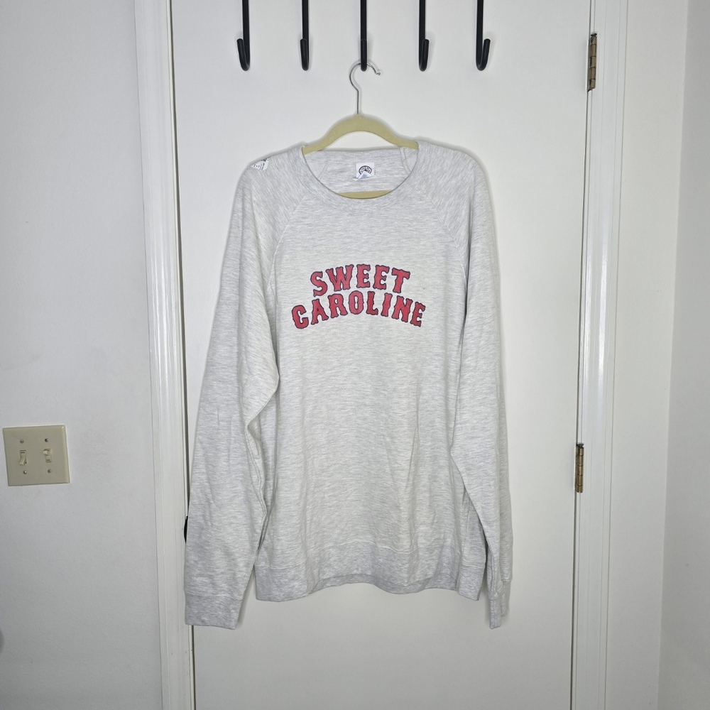Delta Gray Crew Neck Sweater with Red Collegiate Text Unisex 7th inning Strech